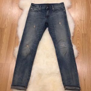 Uniqlo ripped look selvedge jeans